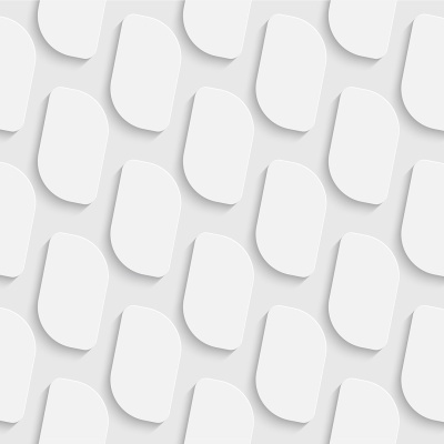 Padrão 3D branco com formas arredondadas repetidas