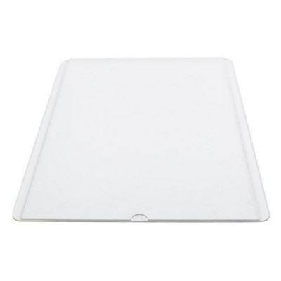 Capa protetora transparente retangular para tablet com pequenos detalhes arredondados