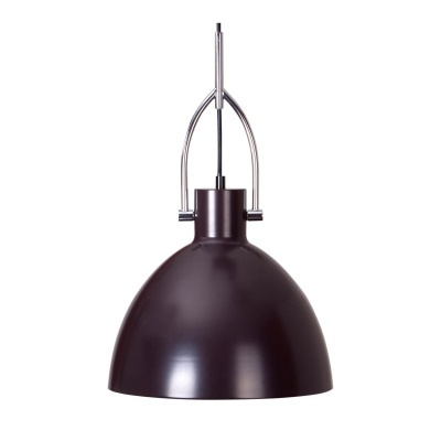 Candeeiro de teto castanho escuro com suporte cromado