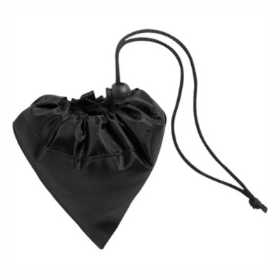 Saco preto de tecido com cordão para fecho