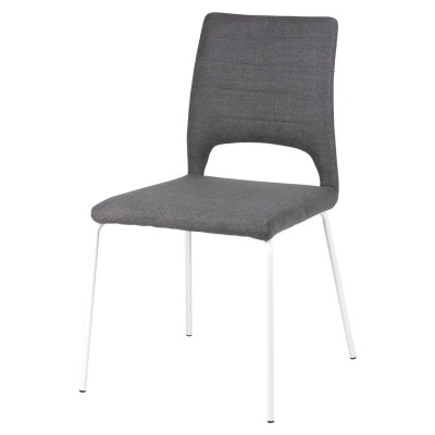 Cadeira cinzenta com pernas brancas