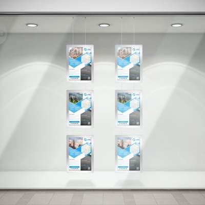 Seis embalagens de produtos VGO em vitrine branca iluminada