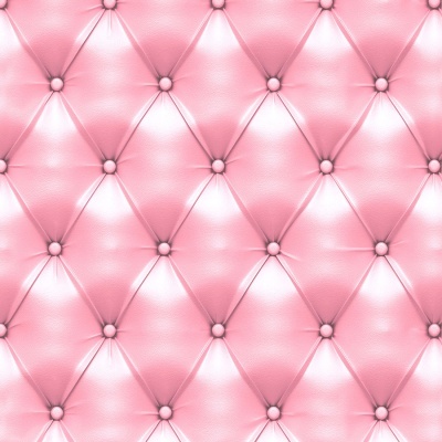 Tecido acolchoado rosa em padrão capitonê com botões.