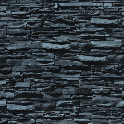 Parede decorativa em pedra artificial cinzenta