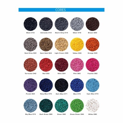 Paleta de 24 cores texturizadas com nomes e códigos