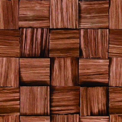 Superfície decorativa de quadrados de madeira castanha com veios naturais