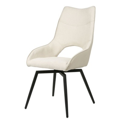 Cadeira moderna bege com pernas pretas
