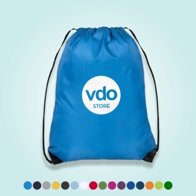 Mochila saco azul com logo vdo STORE e cordões pretos