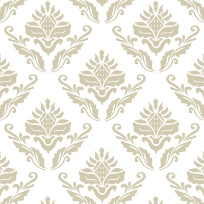 Papel de parede com padrão floral bege claro em fundo branco