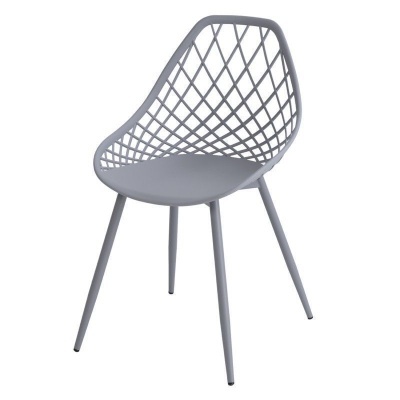Cadeira cinzenta moderna com encosto em rede