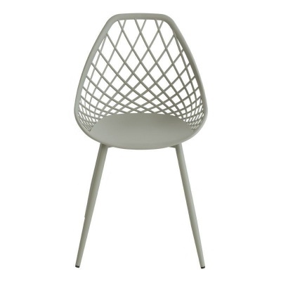 cadeira moderna cinzenta com encosto em rede