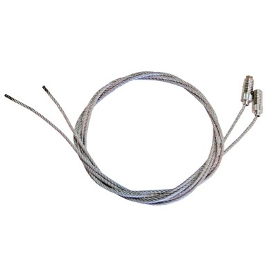 Cabo de aço metálico com terminais em fundo branco