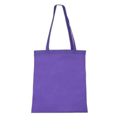 Saco de tecido roxo com alças compridas