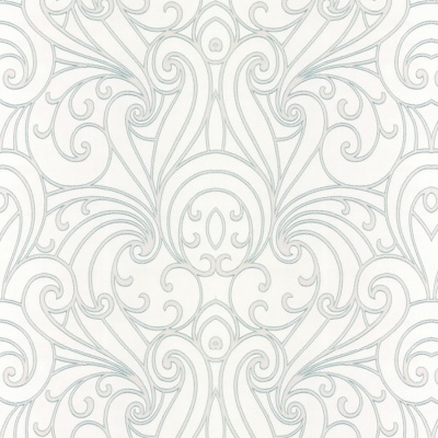 Padrão decorativo floral e arabescos cinza claro sobre fundo branco