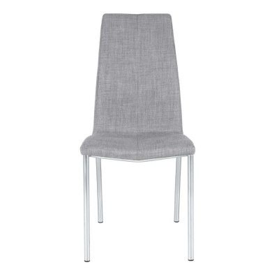 Cadeira cinzenta com pernas metálicas prateadas