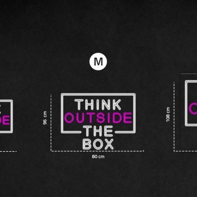 Autocolantes decorativos com texto THINK OUTSIDE THE BOX em três tamanhos diferentes