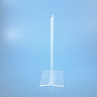 Suporte transparente de acrílico com base larga e suporte vertical estreito