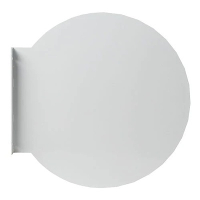 Espelho redondo com moldura branca fixado na parede