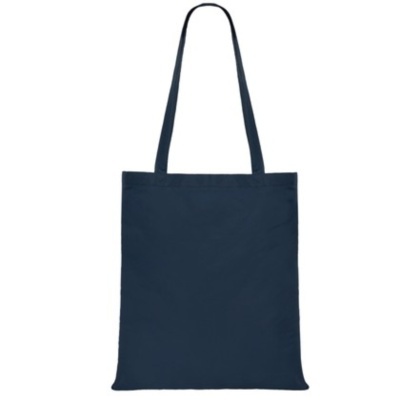 Saco de tecido azul escuro simples com alças longas