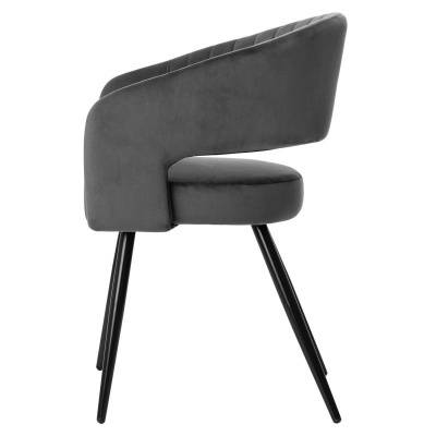 Cadeira cinzenta com pernas pretas