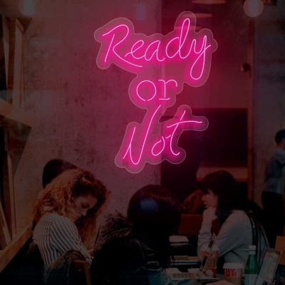 Letreiro de néon rosa 