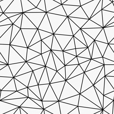 Padrão geométrico com linhas pretas e triângulos irregulares sobre fundo branco