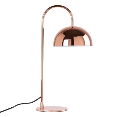 Candeeiro de secretária cobre com base redonda e cúpula hemisférica