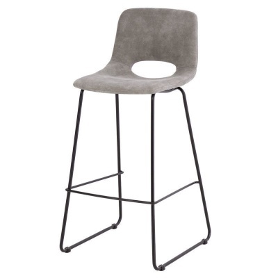 Banco alto cinzento com pernas pretas