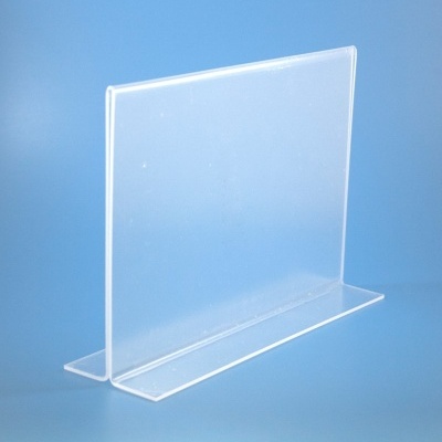 Expositor de acrílico transparente em forma de T
