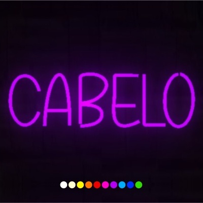 Letreiro de néon cor-de-rosa com a palavra 'CABELO'