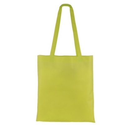 Saco tote amarelo de tecido com alças longas