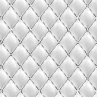 Padrão acolchoado losango em couro sintético branco com botões