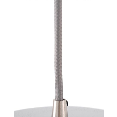Cabo de tecido cinzento e suporte metálico prateado
