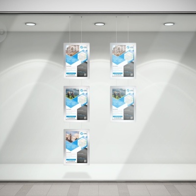 Vitrine com caixas de purificadores de ar VIGO iluminadas