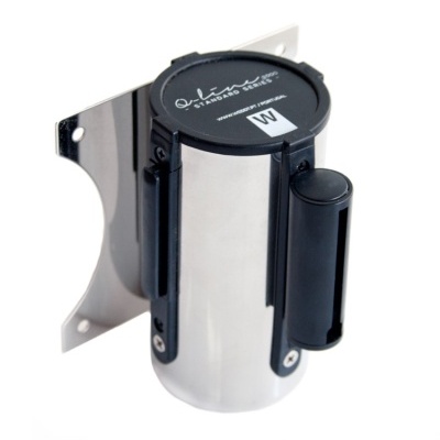 Dispensador de fita retráctil de parede prateado e preto