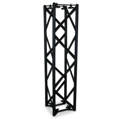 Estrutura metálica preta com design em cruz e diagonal