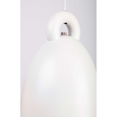 Candeeiro suspenso oval branco com suporte circular