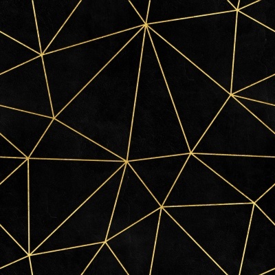 Padrão geométrico abstrato com linhas douradas em fundo preto