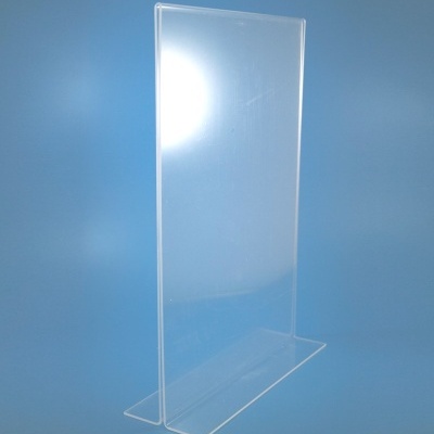 Expositor de mesa em acrílico transparente com base larga