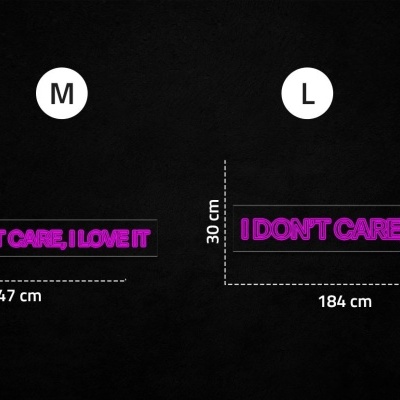 Faixas pretas com texto rosa e medidas para tamanhos M e L