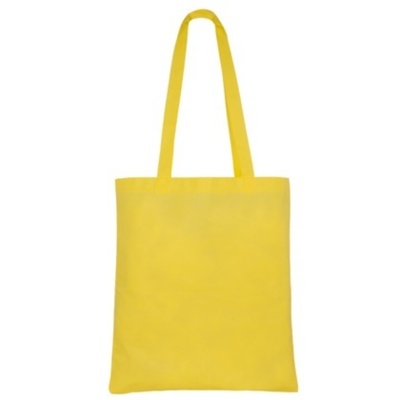 Saco amarelo de tecido com alças longas