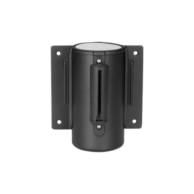 Suporte de parede preto em metal com alça vertical