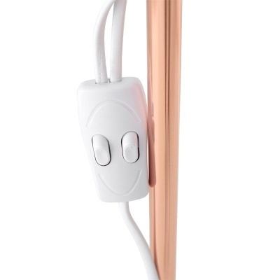 Interruptor duplo branco com cabo e haste metálica cobre