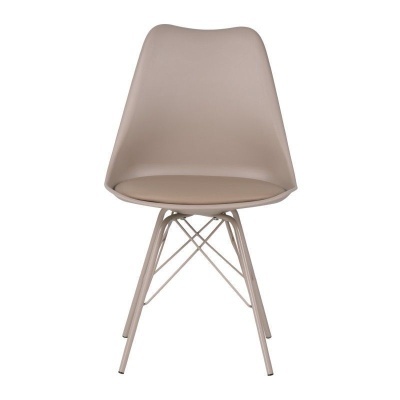 Cadeira bege moderna com estrutura metálica