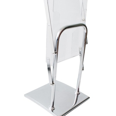 Suporte vertical para folhetos em acrílico e metal cromado