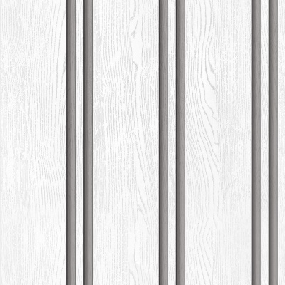 Tábuas de madeira brancas com sulcos verticais