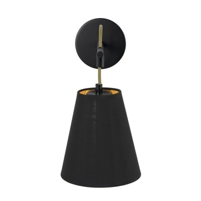 Candeeiro de parede preto com interior dourado