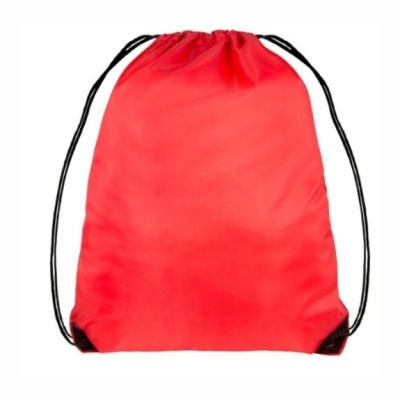 Mochila saco vermelha com cordões pretos