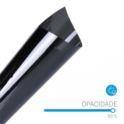 Película adesiva negra translúcida com opacidade de 95%