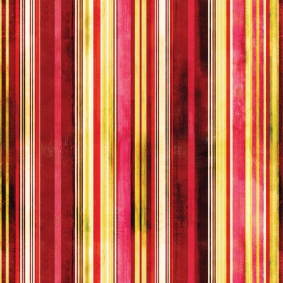 Papel de parede ou tecido com riscas verticais em tons vermelhos, rosa, branco e amarelo